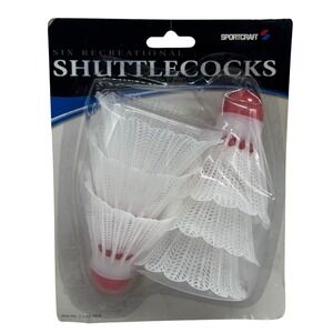 Sportcraft 6 Pack Recreational Shuttlecocks Badminton Birdies White Red NEW